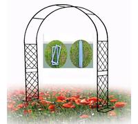 Robusto traliccio ad arco da giardino in metallo nero - Pergola per matrimoni per piante rampicanti, pergolato per rose, decorazione per cerimonie all'aperto, decorazione per feste di compleanno, base