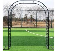 Robusto traliccio da giardino in ferro battuto, griglia pergola per esterni, prato, arco d'ingresso, 248,9 x 221 cm, regolabile, 139,7 x 370,8 cm, arco da giardino nero.