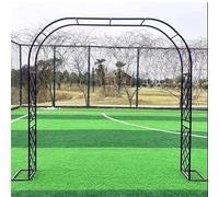 Robusto traliccio da giardino in ferro battuto, griglia pergola per esterni, prato, arco d'ingresso, 248,9 x 221 cm, regolabile, 139,7 x 370,8 cm, arco da giardino nero.