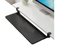 Robusto vassoio per tastiera in legno per scrivania, regolabile da 52/65/75 cm, piattaforma scorrevole per tastiera, per casa, ufficio e camera da letto, design a morsetto salvaspazio