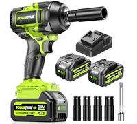 Robustrue 1100N.m avvitatore a impulsi, 2 x 4000mAh Avvitatore a Batteria con caricatore rapido, motore brushless da 21V Avvitatore elettrico a impulsi con 4 Punzoni, 0-1400/1900/2400RPM Regolabile