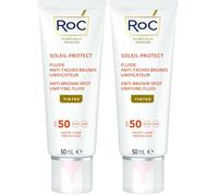 Roc Soleil Protect - Fluido Viso Uniformante Colorato Anti-Macchie SPF50+, 50ml (Confezione da 2)