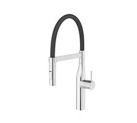 Roca A5A884DC00 Miscelatore da cucina, collezione Glera Pro, beccuccio curvo in gomma ed estraibile, cromato