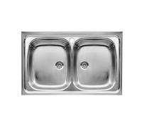 Roca a870420803 - Lavello di 2 cubetas di acciaio inox
