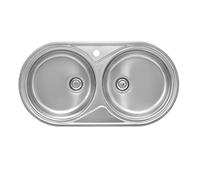Roca a870920901 - Lavello di 2 cubetas di acciaio inox