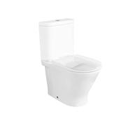 Roca, The Gap, ROUND Tazza Rimless con doppia uscita per WC a serbatoio basso compatto a parete, bianco, 370 mm x 600 mm x 790 mm, A3420N7000