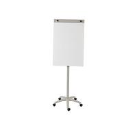 ROCADA, Lavagna a fogli mobili su ruote, 67 x 62 x 181 cm, economica, con porta carta e base a stella, lavabile a secco, bianco