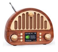 ROCAM Radio Vintage Portatile DAB+/DAB/FM con Bluetooth & 3000mAh Batteria | Lunga Durata Della Batteria, Segnale Ultra Potente, Altoparlanti Stereo, Sveglia, 80 Stazioni Preimpostate, 12 Lingue