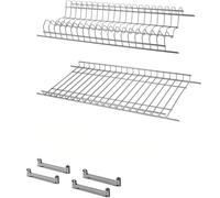 Rocard® Kit Scolapiatti da Incasso 86 cm - Realizzato in Acciaio Cromo Protetto, per Mobile Pensile da 90 cm, Griglia Portapiatti in Filo Tondo - Made in Italy