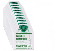 Rocard® | Sacchetti Compatibili per Folletto VK200 e VK220S - Confezione da 6, Microfibra Resistente, Antibatterici, Alta Filtrazione, Ricambi per Aspirapolvere Vorwerk
