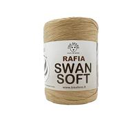 rocca di Rafia Soft 100% ecologica da 100g - 100metri per le tue borse handmade estive o cappelli (beige - PIATTA)
