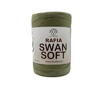 rocca di Rafia Soft 100% ecologica da 100g- 100metri per le tue borse handmade estive o cappelli (kaki - PIATTA)