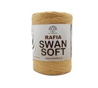 rocca di Rafia Soft 100% ecologica da 100g - 100metri per le tue borse handmade estive o cappelli (mostarda - PIATTA)