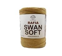 rocca di Rafia Soft 100% ecologica da 100g - 10metri per le tue borse handmade estive o cappelli (caramello - PIATTA)