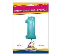 Rocca Fun Factory Palloncino Numero 1 Celeste Chiaro 40-101cm. 1pz