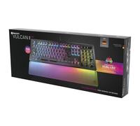 Roccat Vulcan II Max - Tastiera da gioco per PC ottica/meccanica, tasti RGB regolabili e poggiapolsi, switch in titanio, piastra di copertura in alluminio, nero
