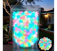 Rocce colorate che si illuminano al buio, ciottoli guida notturni per vialetti da giardino, pietre decorative luminose per paesaggistica, acquari e patii(Multicolored,600pcs)