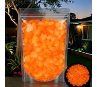 Rocce colorate che si illuminano al buio, ciottoli guida notturni per vialetti da giardino, pietre decorative luminose per paesaggistica, acquari e patii(Orange,200pcs)