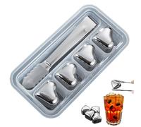 Rocce refrigeranti per whisky in acciaio , riutilizzabili, non si sciolgono, rocce refrigeranti a forma di cuore ad alta tecnologia di raffreddamento per bevande
