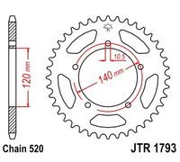 Rocchetto per catena JTA1793.42BLK JT SPROCKETS