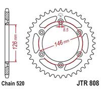 Jt Sprockets 520 Jta808.52blk Aluminium Rear Sprocket Nero 52t