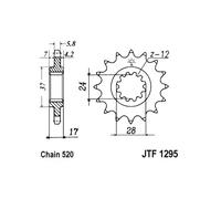 Rocchetto per catena JTF1295,15 JT SPROCKETS