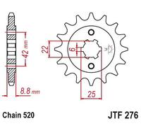 JTSPROCKETS JTF276.16 Pignone catena