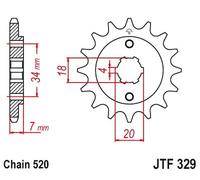 JTSPROCKETS JTF329.14 Pignone catena