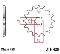 Rocchetto per catena JTF428,13 JT SPROCKETS