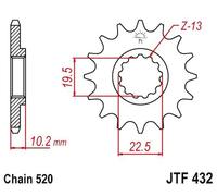 Rocchetto per catena JTF432.14 JT SPROCKETS