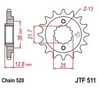 Rocchetto per catena JTF511,14 JT SPROCKETS