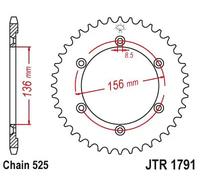 Jt Sprockets 525 Jtr1791.46 Steel Rear Sprocket Argento 46t