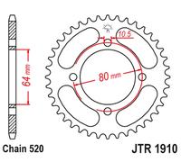 JT Sprockets Corona posteriore 520 JTR1910.36 Acciaio Argento 36 denti