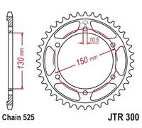 JT SPROCKETS SPROCKET REAR 47T 525 BLK HONDA XL 650 V TRANSALP 2005