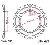 Jt Sprockets 530 Jtr499.46 Rear Sprocket Argento 46t