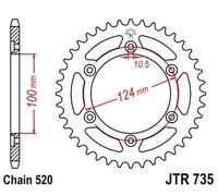 JT pignoni jtr735.36 Posteriore pignone