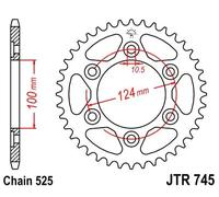 JTSPROCKETS JTR745.38 Rocchetto per catena