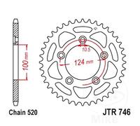 Jt Sprockets 520 Jtr746.43 Steel Rear Sprocket Argento 43t