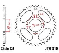 JT Sprockets Pignone posteriore JTR 810,41