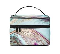 Roccia del geode dell'agata arcobaleno, Borsa per il trucco Borsa per cosmetici Borsa da viaggio portatile da viaggio Astuccio per matite