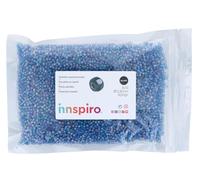 Roccia di vetro rotonda aurora boreale blu ciano 3,8 mm. 6/0 500 gr.