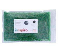 Roccia di vetro rotonda aurora boreale verde 2,3 mm. 10/0 500 gr.