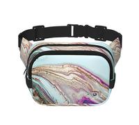 Roccia geode di agata arcobaleno, Marsupio quadrato a doppio strato, borsa da viaggio, marsupio casual