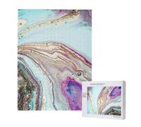Roccia geode di agata arcobaleno,Puzzle in legno da 500 pezzi per adulti e adolescenti