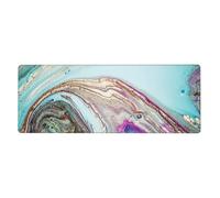 Roccia geode di agata arcobaleno,Tappetino per mouse grande, da scrivania, per tastiera e computer, con base in gomma antiscivolo, 30 x 80 cm