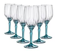 Set 6 Bicchieri Calici Vino Florian White Wine Blue 38 cl Rocco Bormioli