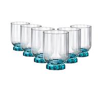 Set 6 Bicchieri da Tavola Florian Rocks Lucent Blue 30 cl Rocco Bormioli