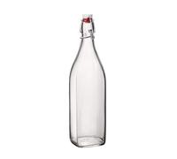 1.000 ml Bottiglia di vetro 'Swing', quadrata, imboccatura: tappo meccanico