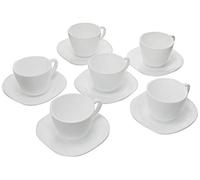 Set tazzine caffè Parma in vetro opalino, 6 pezzi bianco