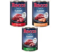 Rocco Classic 24 x 400 g Alimento umido per cani - Mix Esclusivo: Manzo puro, Manzo con Salmone, Manzo con Anatra